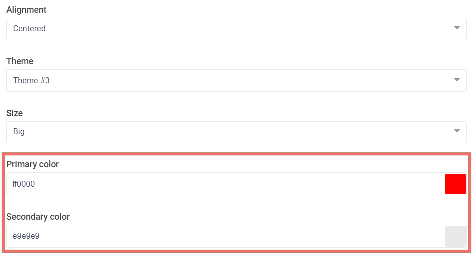 Countdown timer colors