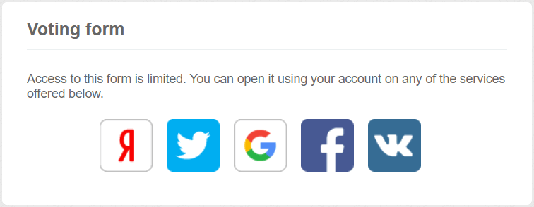 Do not display the form until you are logged in through the social network
