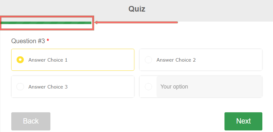 Quiz processing indicator