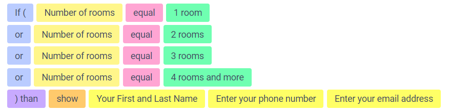 Setting logical conditions 12