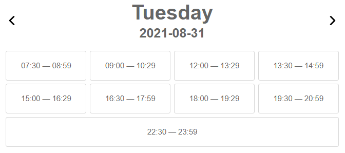 Display only active time in calendar
