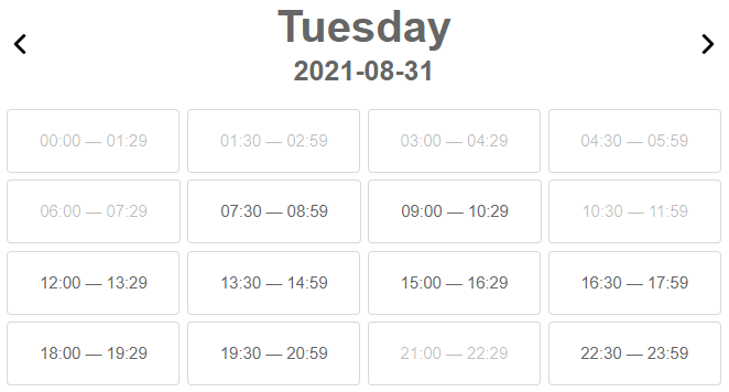 Display locked time in calendar