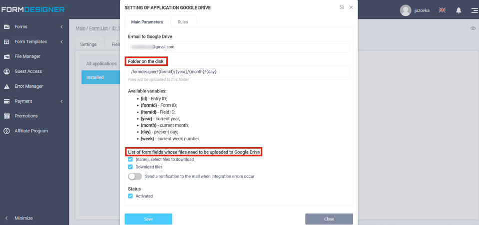 Google Drive 6 integration module