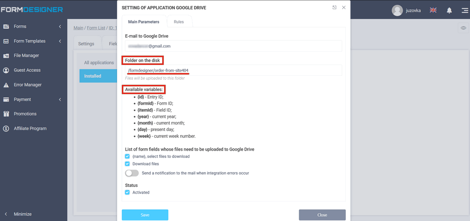 Google Drive 9 integration module