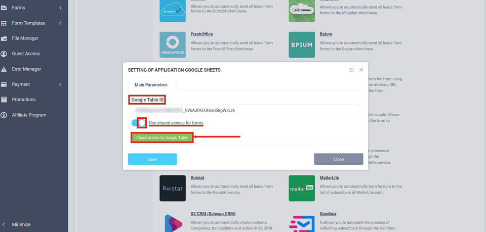 Module Of Integration With Google Sheets - FormDesigned Knowledge Base