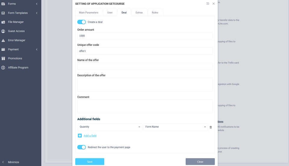 GetCourse 7 service integration module