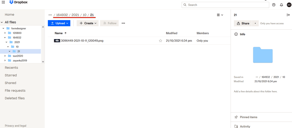 Integration module with Dropbox 9