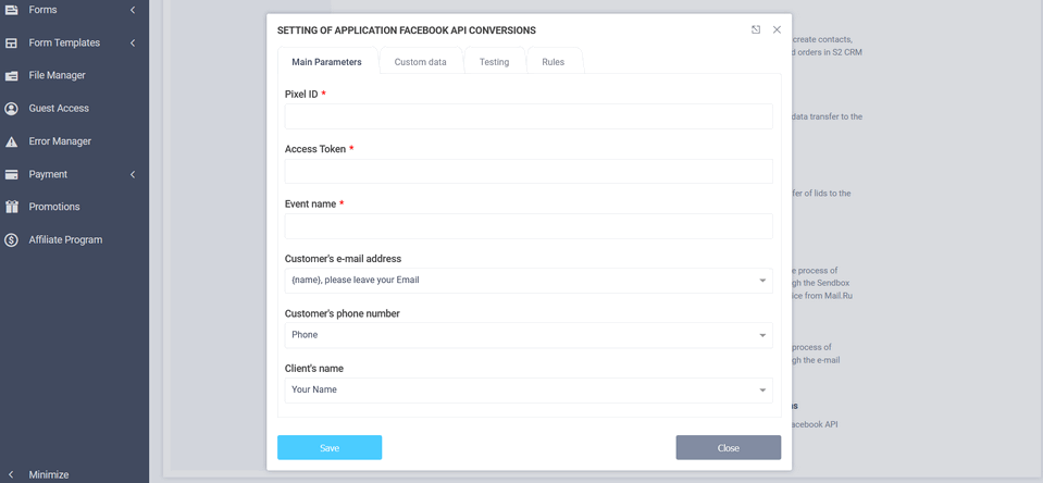 Facebook API Conversions integration module 2