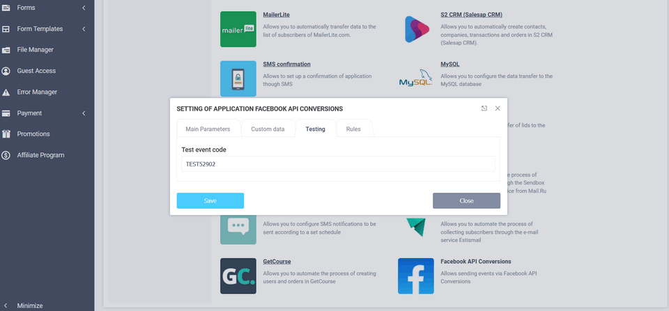 Facebook API Conversions integration module 6