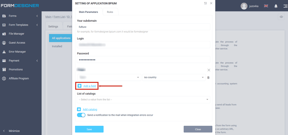 Bpium 7 integration module