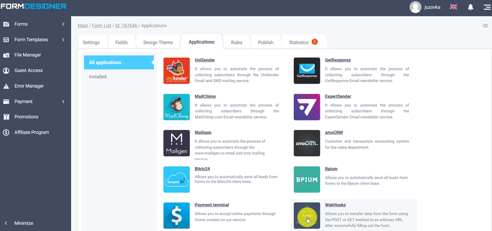 WebHooks 2 integration module
