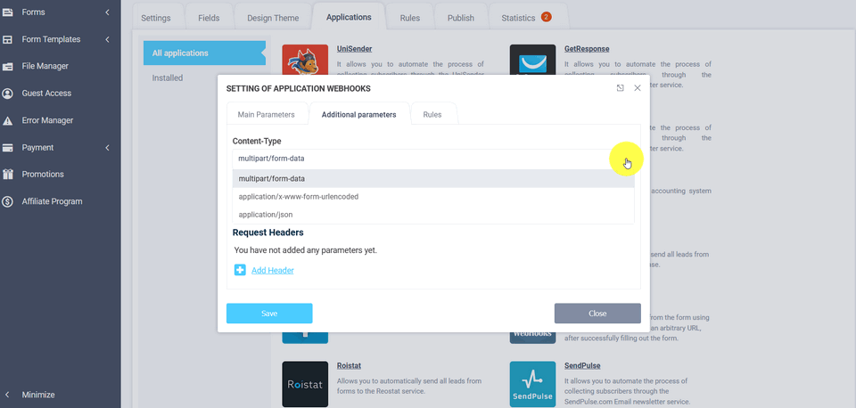 WebHooks 6 integration module