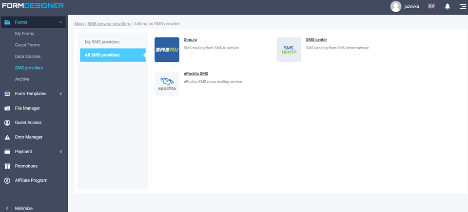 SMS-Notification for Admin 2