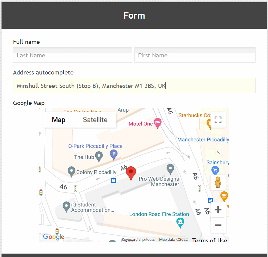 New form fiellds: Address and Google map 8