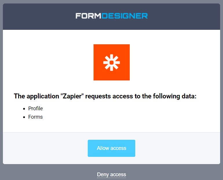 Connect FormDesigner to hundreds of other applications with Zapier 5