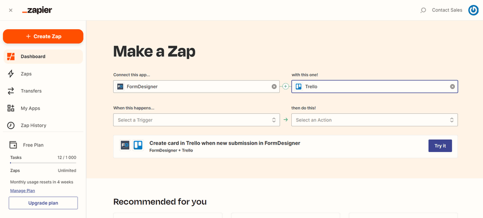 Підключіть FormDesigner до сотень інших програм за допомогою Zapier 2